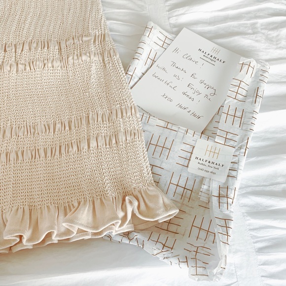 Cream Graduation Dress - Picture 3 of 4